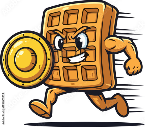 energetic breakfast champion races swiftly, shielding against hungers fierce onslaught, isolated on transparent background