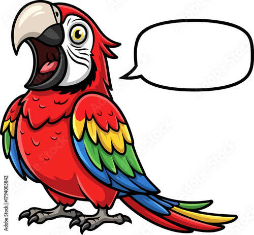 energetic parrot declares its presence loudly, poised to fill the communicative void, isolated on transparent background