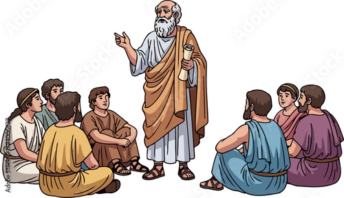 generational knowledge transfer an orator inspires minds with profound philosophical insights, isolated on transparent background