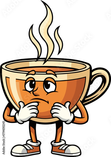 steaming mug ponders lifes dilemmas, deeply lost in contemplations warm embrace, isolated on transparent background