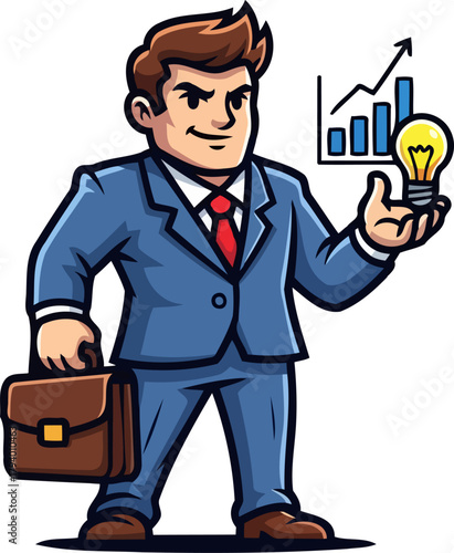 strategic visionary unveils bright ideas for exponential business growth and success, isolated on transparent background