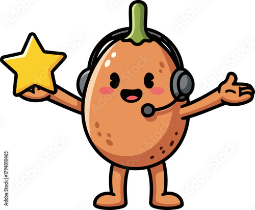 stellar service companion delivering excellence with a golden star, isolated on transparent background