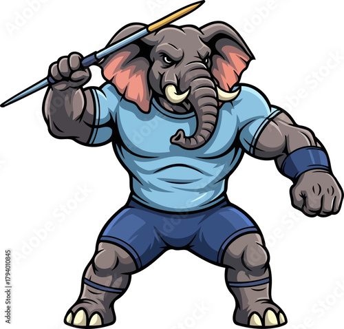 the jumbo javelin thrower an elephants epic display of athletic might, isolated on transparent background