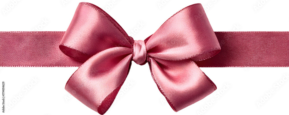 Obraz premium image d'un ruban de cadeau rose détouré sur fond blanc