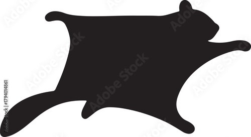 Flying Squirrel Silhouette Vector Minimalist Black Animal Icon