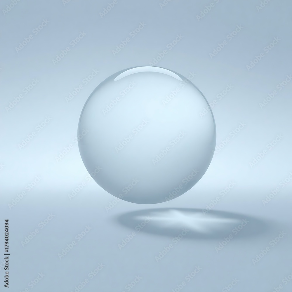 Obraz premium Transparent crystal glass sphere on a white background
