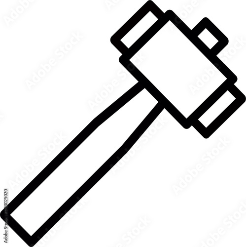Wooden mallet, hammer vector icon. Vector graphic, not Artificial Intelligence, logo illustration. Replaceable vector design.
