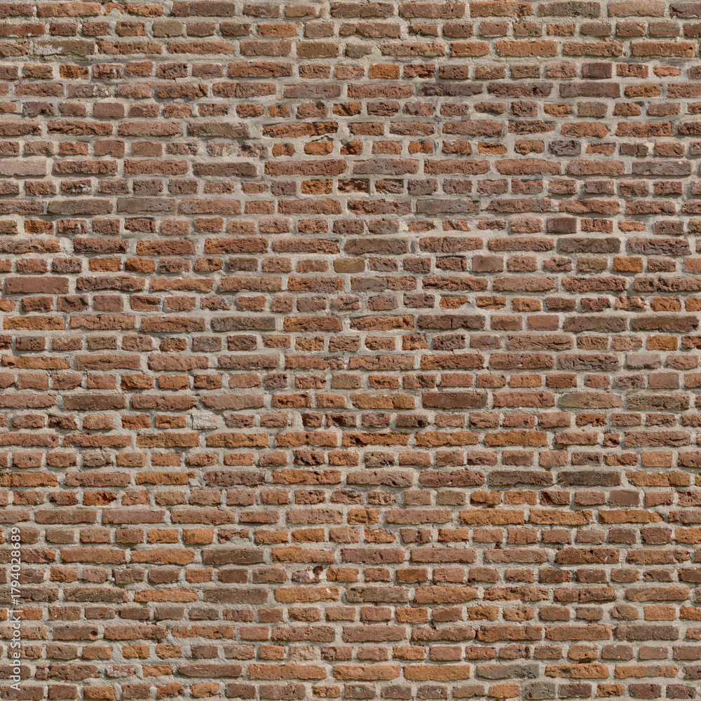 Fototapeta premium Rustic Distressed Brick Wall Seamless Pattern Industrial Architecture Backdrop