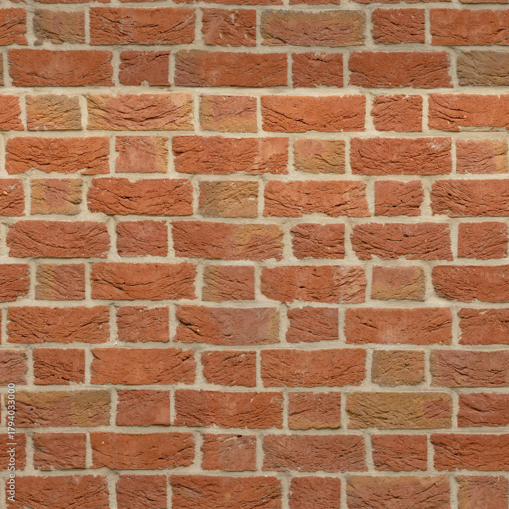 Obraz premium Rustic Textured Brick Wall Detail Reddish Brown Surface Material