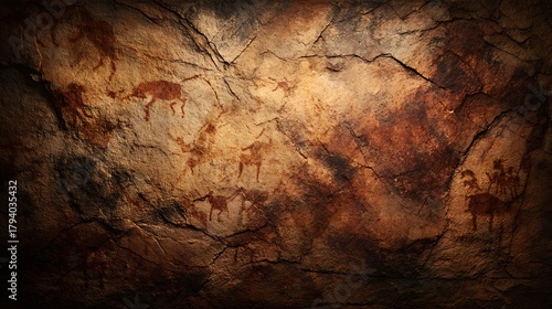 prehistoric paintings on rock walls and caves
