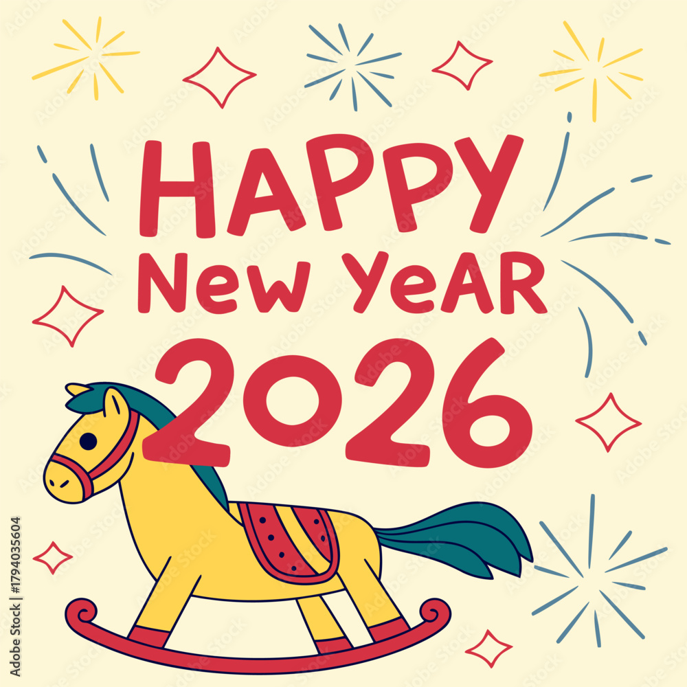 Fototapeta premium Happy New Year 2026 New Design