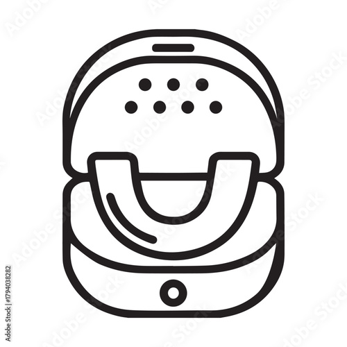 Mouth guard case outline icon vector