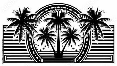 Tropical getaway vibes with dynamic palm trees for island life and summer fun