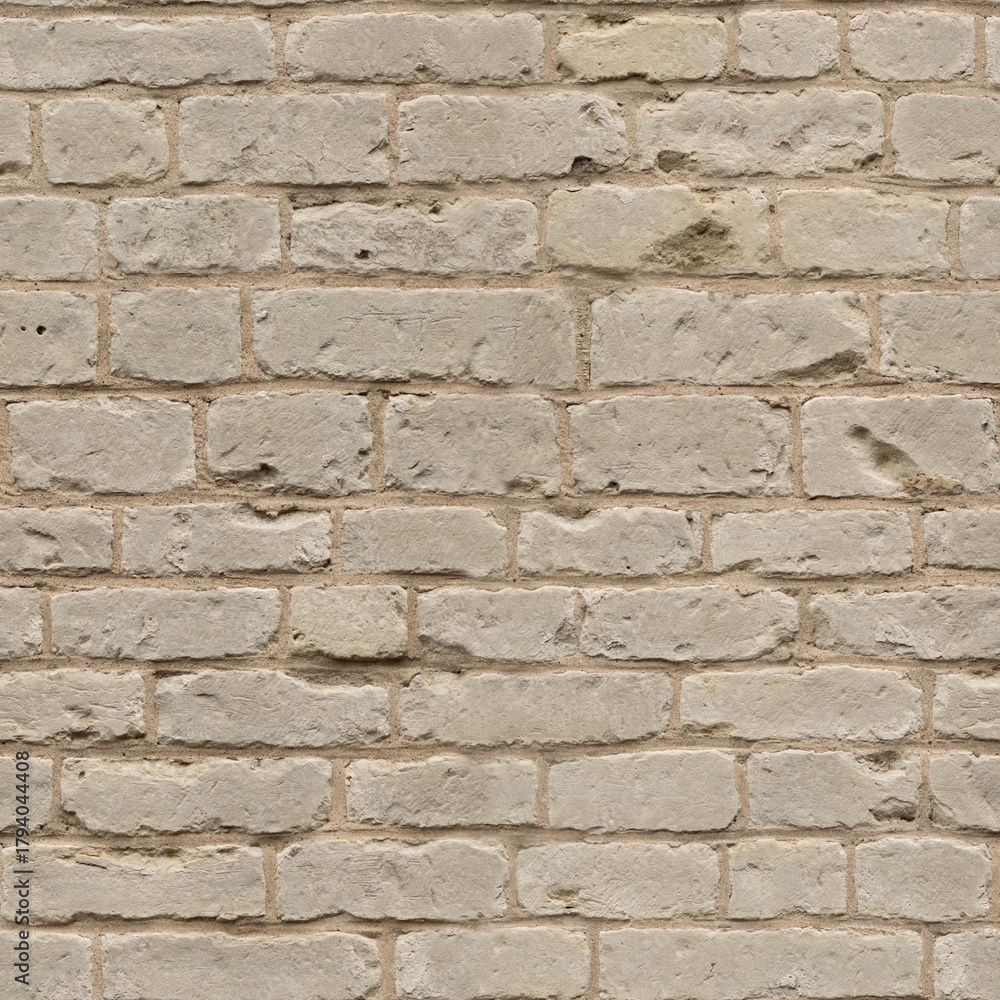 Fototapeta premium Textured Neutral Stone Brick Seamless Repeatable Wall Background