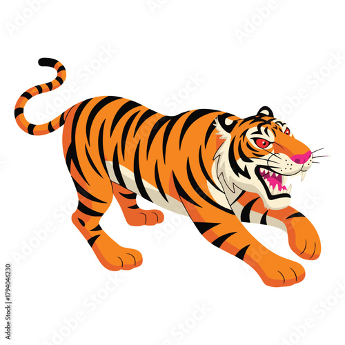 tiger cartoon isolated on white