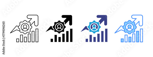 Development  icon set multiple style collection