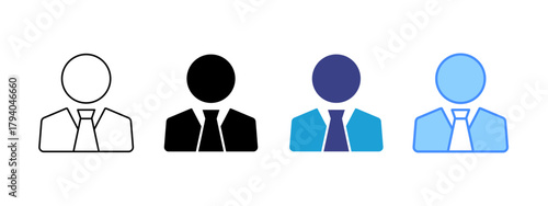 Tie icon set multiple style collection