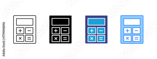Calculator   icon set multiple style collection
