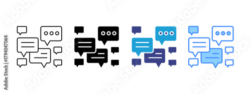 Chat icon set multiple style collection