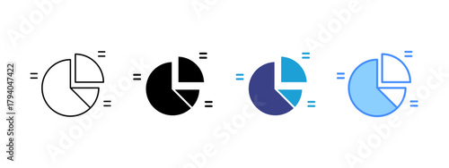 Pie Chart  icon set multiple style collection