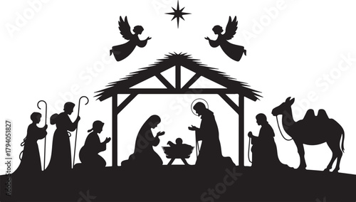 Nativity Scene, baby Jesus, Christmas, Christian vector, artwork, png, angle
