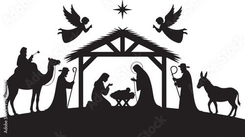 Nativity Scene, baby Jesus, Christmas, Christian vector, artwork, png, angle