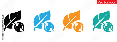 Environmental hazard warning with bio hazard symbol and leaf icon set,Energy icon. Ecology. Energy. Voltage. Lyric. Radiation. Black icon. Silhouette