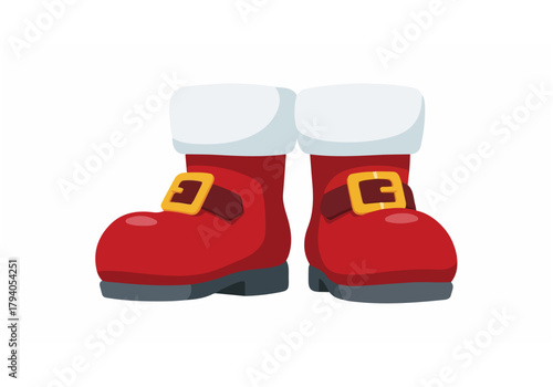 Santa boots with golden buckles