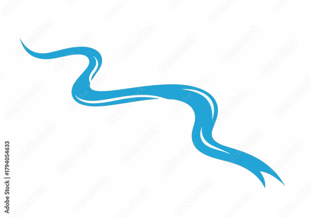 Fototapeta premium Flowing ribbon trail with curve