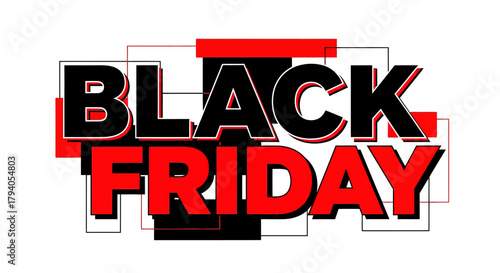 Bold Typographic Block Black Friday Vector Background