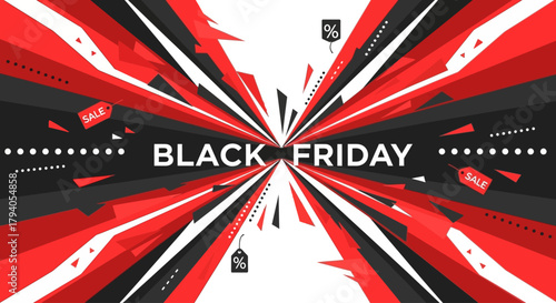 Dynamic Stripe Collision Black Friday Vector Background