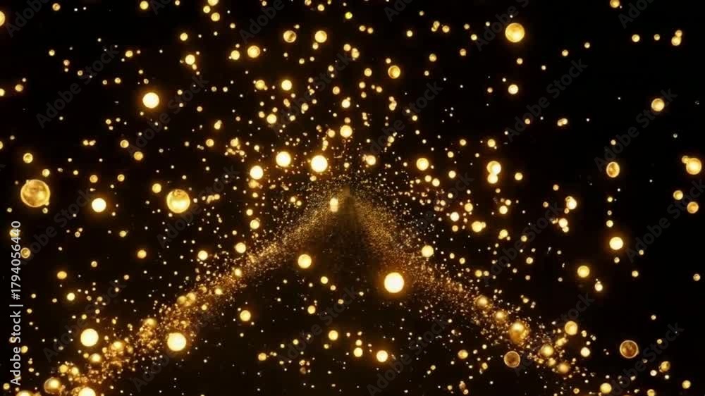 A mesmerizing video shows a vast array of golden particles and spheres ...