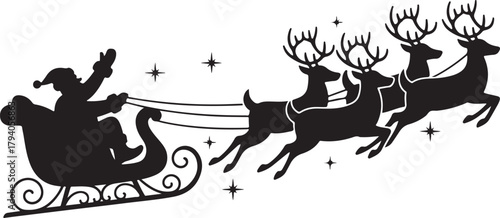 santa's sleigh silhouette