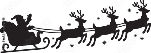 santa's sleigh silhouette