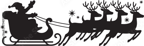 santa's sleigh silhouette