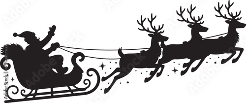 santa's sleigh silhouette