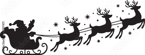 santa's sleigh silhouette