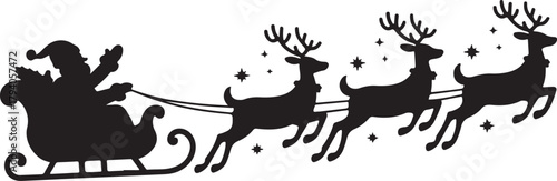 santa's sleigh silhouette