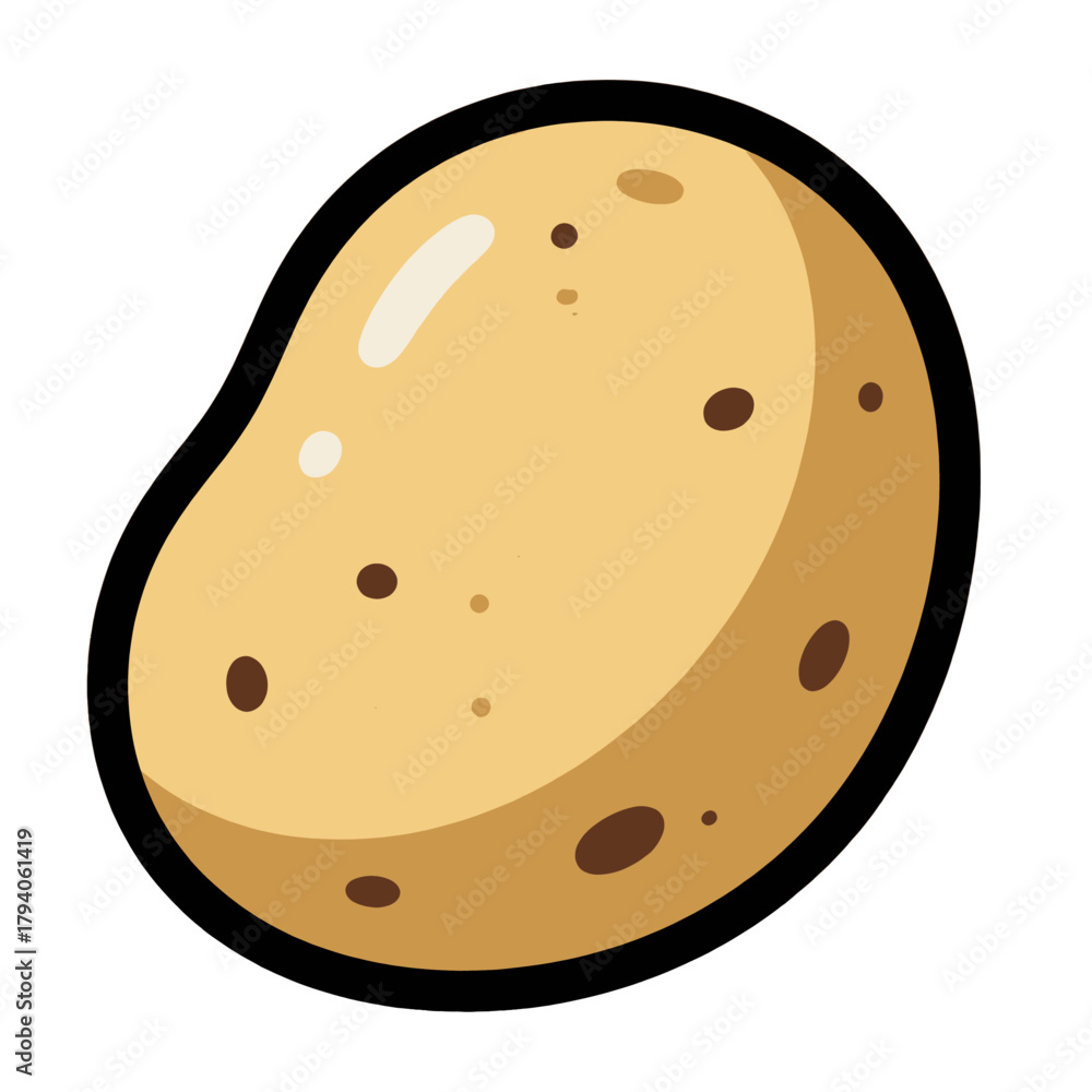 Fototapeta premium Golden Potato with Dark Spots and Light Highlights
