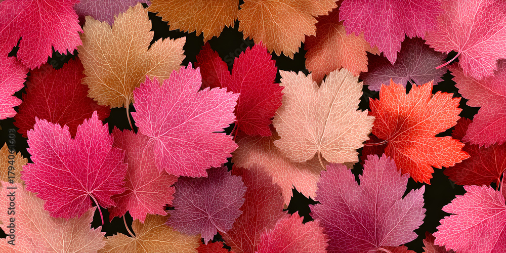 Leaf fall seamless background. Autumn pattern. Vector illustration