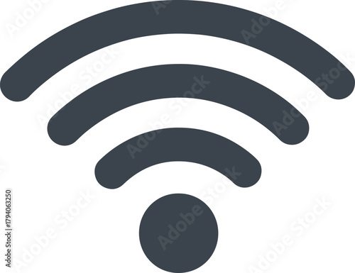 Wifi Signal Icon, Wireless Network Connectivity Symbol for Internet Access and Digital Communication