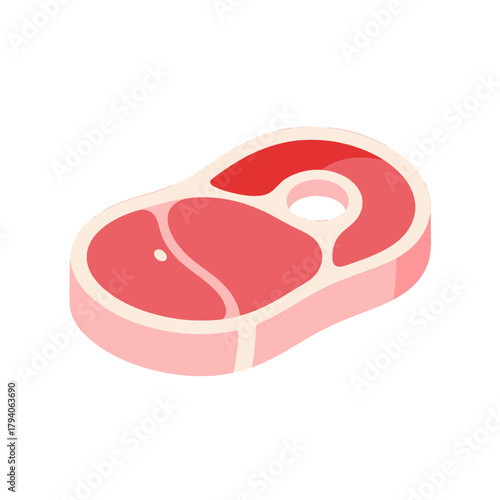 Juicy Red Steak Slice with Marbling Detail