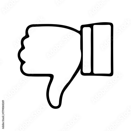 Handdrawn Thumbs Up Down Like Disslike symbol Logo