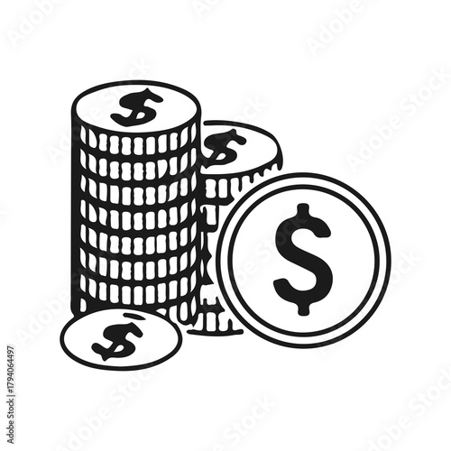 Handdrawn Coin Cent Business icon pack symbols Money Logo