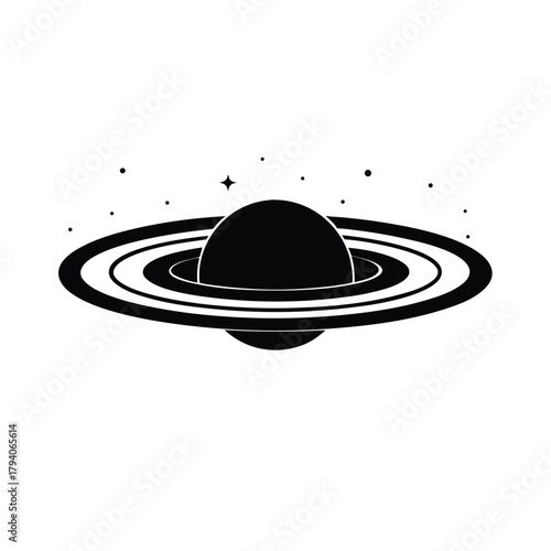 Black Hole Outlined Icon Vector Illustration