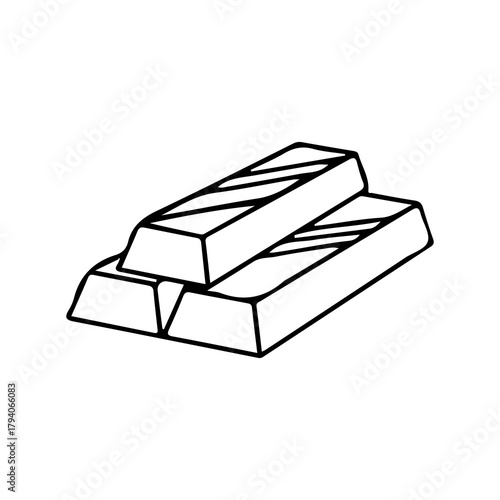 Handdrawn Gold Bar Business icon pack symbols Money Logo