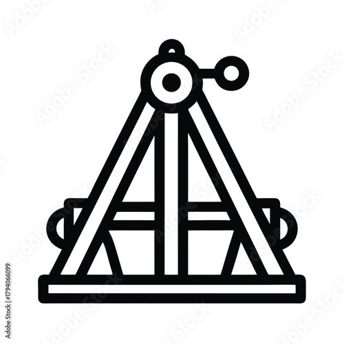 Catapult Outline Vector Illustration