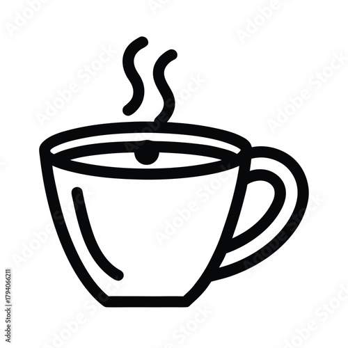 Chai Cup Outline Vector Illustration