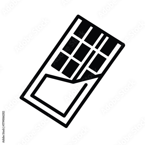 Chocolate Bar Outline Vector Illustration