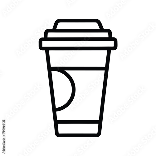 Coffee To Go Cup Outline Vector Illustration